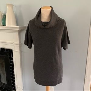 DemyLee Cashmere cowl neck sweater gray RARE! Pullover style short sleeve /vest